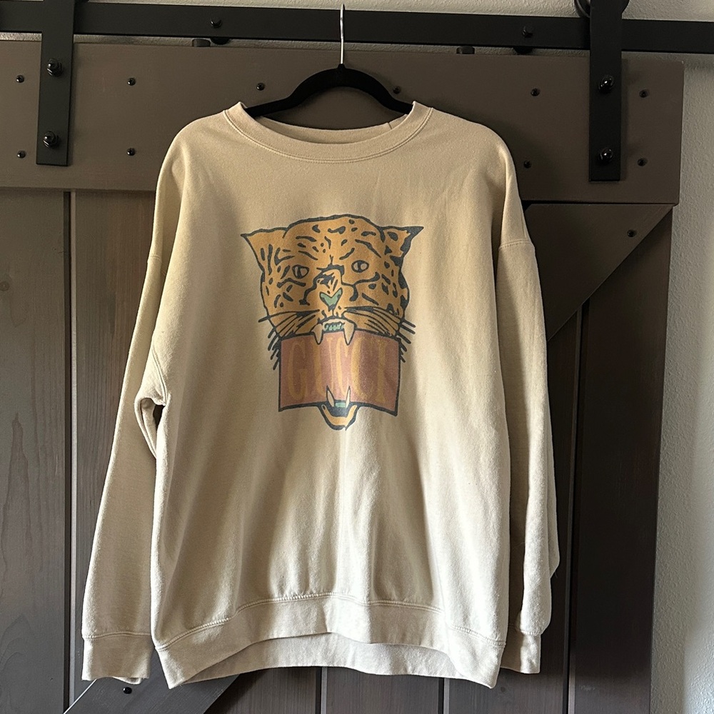Leopard Graphic Sweatshirt - EUC